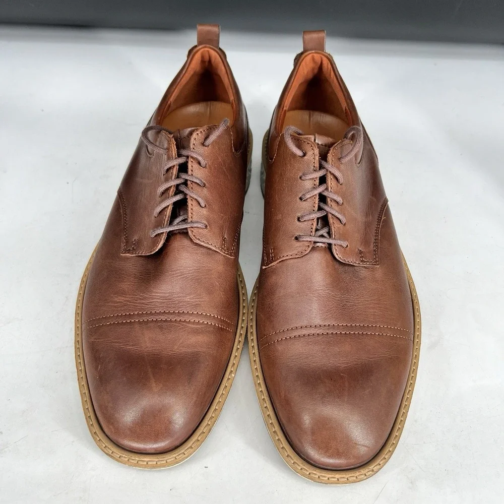 ECCO Men's St.1 Hybrid Derby Brown Cap Toe Dress Shoes EU 42 Size 8 - 8.5‎